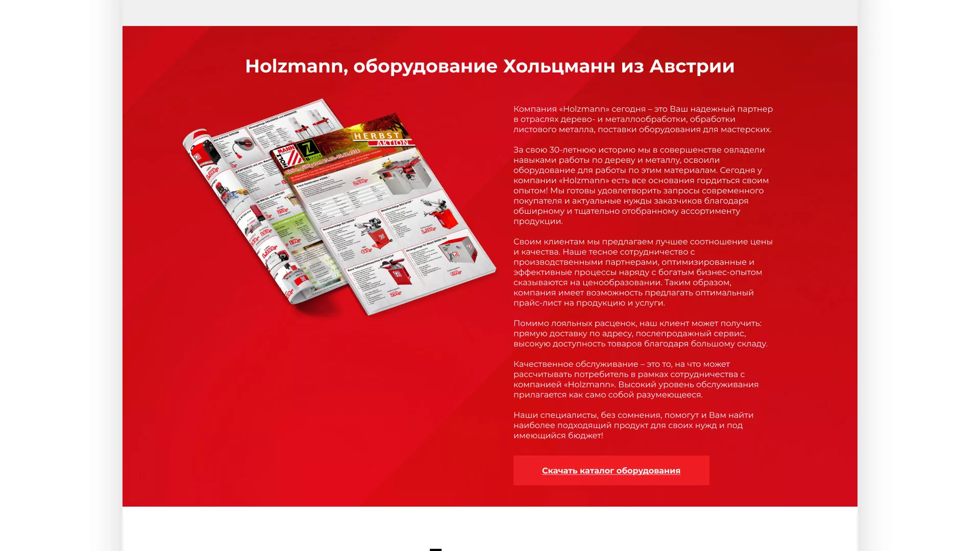 Создание сайта компании «HOLZMANN Maschinen GmbH» в Орлове